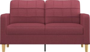 vidaXL vidaXL Sofa 2-osobowa, winna czerwień, 140 cm, tapicerowana tkaniną 3