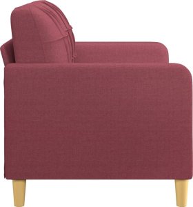 vidaXL vidaXL Sofa 2-osobowa, winna czerwień, 140 cm, tapicerowana tkaniną 4