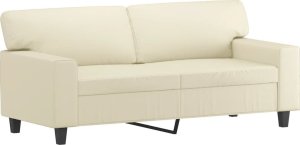 vidaXL vidaXL 2-osobowa sofa, kremowy, 140 cm, sztuczna skóra 2
