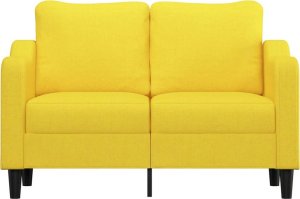vidaXL vidaXL Sofa 2-osobowa, jasnożółta, 120 cm, tapicerowana tkaniną 3