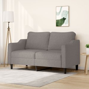 vidaXL vidaXL Sofa 2-osobowa, kolor taupe, 140 cm, tapicerowana tkaniną 1