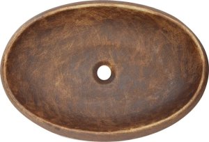 Umywalka vidaXL Umywalka nablatowa, brązowa, owalna, 59x40x15 cm, ceramiczna 6