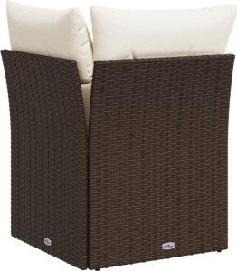 vidaXL Narożny moduł sofy z poduszkami, brązowy, polirattan 6