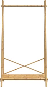 vidaXL Wieszak na ubrania, z półką, 102x50x190 cm, bambusowy 5
