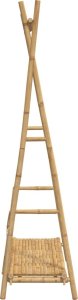 vidaXL Wieszak na ubrania, z półką, 102x50x190 cm, bambusowy 6