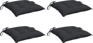 vidaXL Poduszki na krzesła, 4 szt., czarne, 40x40x7 cm, tkanina 3