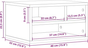 vidaXL Stojak pod drukarkę, brązowy dąb, 40x32x22,5 cm 10