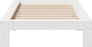 vidaXL Rama łóżka bez materaca, biała, 75x190 cm, lite drewno sosnowe 4