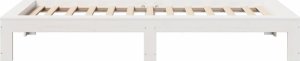 vidaXL Rama łóżka bez materaca, biała, 75x190 cm, lite drewno sosnowe 5
