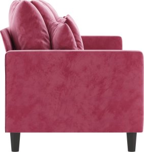 vidaXL Sofa 3-osobowa, winna czerwień, 180 cm, obita aksamitem 4