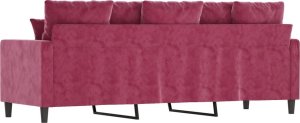 vidaXL Sofa 3-osobowa, winna czerwień, 180 cm, obita aksamitem 5