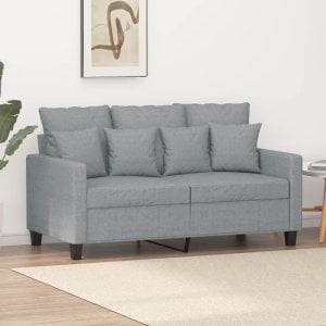 vidaXL Sofa 2-osobowa, jasnoszara, 120 cm, tapicerowana tkaniną 1