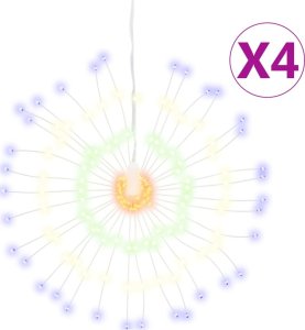 vidaXL Ozdoby świąteczne ze 140 lampkami LED, 4 szt., kolorowe, 17 cm 2