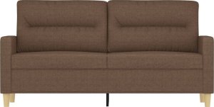 vidaXL Sofa 2-osobowa, brązowa, 140 cm, tapicerowana tkaniną 3