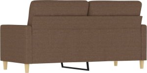 vidaXL Sofa 2-osobowa, brązowa, 140 cm, tapicerowana tkaniną 5