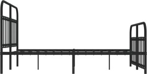 vidaXL Metalowa rama łóżka z wezgłowiem i zanóżkiem, czarna, 140x200cm 7