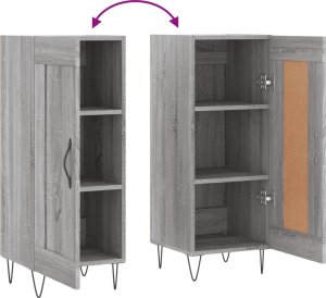 vidaXL Szafka, szary dąb sonoma, 34,5x34x90 cm 9