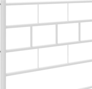 vidaXL Metalowe łóżko z wezgłowiem, bez materaca, białe, 75x190 cm 8