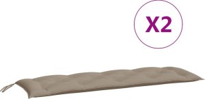 vidaXL Poduszki na ławkę ogrodową, 2 szt., taupe, tkanina Oxford 5
