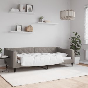 vidaXL Sofa z funkcją spania, kolor taupe, 90x200 cm, obita tkaniną 1