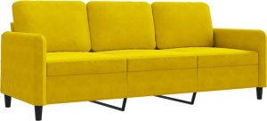 vidaXL Sofa 3-osobowa, żółty, 180 cm, tapicerowana aksamitem 2