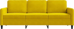 vidaXL Sofa 3-osobowa, żółty, 180 cm, tapicerowana aksamitem 4