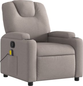 vidaXL Rozkładany fotel masujący, taupe, obity tkaniną 3