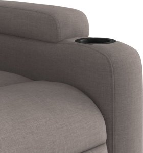 vidaXL Rozkładany fotel masujący, taupe, obity tkaniną 9