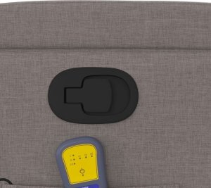 vidaXL Rozkładany fotel masujący, taupe, obity tkaniną 10