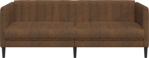 vidaXL Sofa 3-os., brązowa, sztuczna skóra zamszowa 4