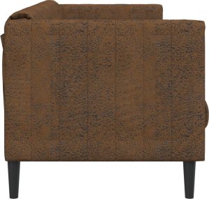 vidaXL Sofa 3-os., brązowa, sztuczna skóra zamszowa 5