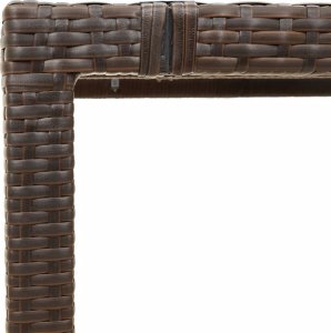 vidaXL Stół ogrodowy ze szklanym blatem, brąz, 150x90x75cm, polirattan 9