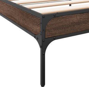 vidaXL Rama łóżka, brązowy dąb, 90x200 cm, materiał drewnopochodny 7