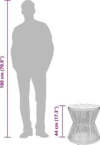 vidaXL Stolik kawowy z drucianą podstawą, czarny,  45x44 cm, akacja 11