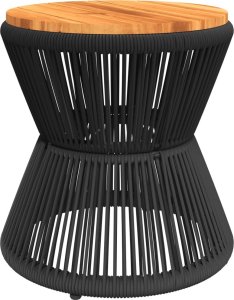 vidaXL Stolik kawowy z drucianą podstawą, czarny,  45x44 cm, akacja 2