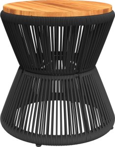 vidaXL Stolik kawowy z drucianą podstawą, czarny,  45x44 cm, akacja 5