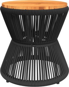 vidaXL Stolik kawowy z drucianą podstawą, czarny,  45x44 cm, akacja 6