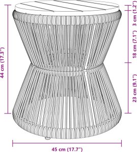 vidaXL Stolik kawowy z drucianą podstawą, czarny,  45x44 cm, akacja 10