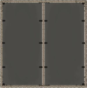 vidaXL Stół ogrodowy ze szklanym blatem, szary, 90x90x75 cm, rattan PE 7