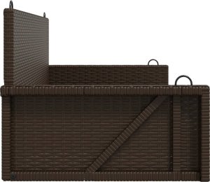 vidaXL Ławka bujana, brązowa, 119x56x48 cm, polirattan 5