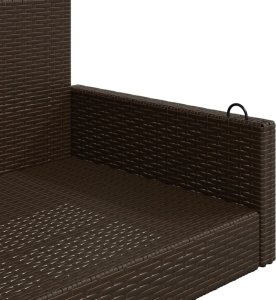 vidaXL Ławka bujana, brązowa, 119x56x48 cm, polirattan 7