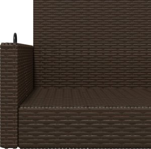 vidaXL Ławka bujana, brązowa, 119x56x48 cm, polirattan 8