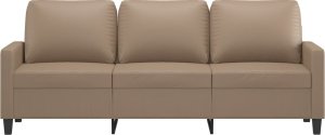 vidaXL 3-osobowa sofa, cappuccino, 180 cm, sztuczna skóra 3