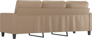 vidaXL 3-osobowa sofa, cappuccino, 180 cm, sztuczna skóra 5