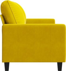 vidaXL Sofa 2-osobowa, żółta, 140 cm, tapicerowana aksamitem 5