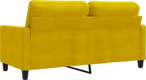 vidaXL Sofa 2-osobowa, żółta, 140 cm, tapicerowana aksamitem 6
