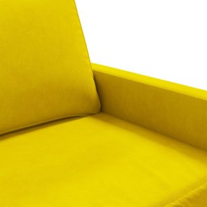 vidaXL Sofa 2-osobowa, żółta, 140 cm, tapicerowana aksamitem 7