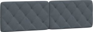vidaXL Poduszka na wezgłowie, ciemnoszara, 180 cm, aksamitna 2