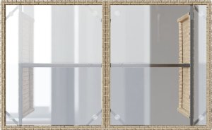 vidaXL Stół ogrodowy ze szklanym blatem, beż, 110x68x70 cm, polirattan 7