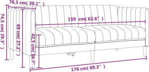 vidaXL Sofa 2-osobowa, ciemnoszara, tapicerowana tkaniną 9